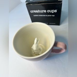 CREATURE CUPS‎ Rabbit Ceramic 11 Ounce Pink Exterior Hidden Creature